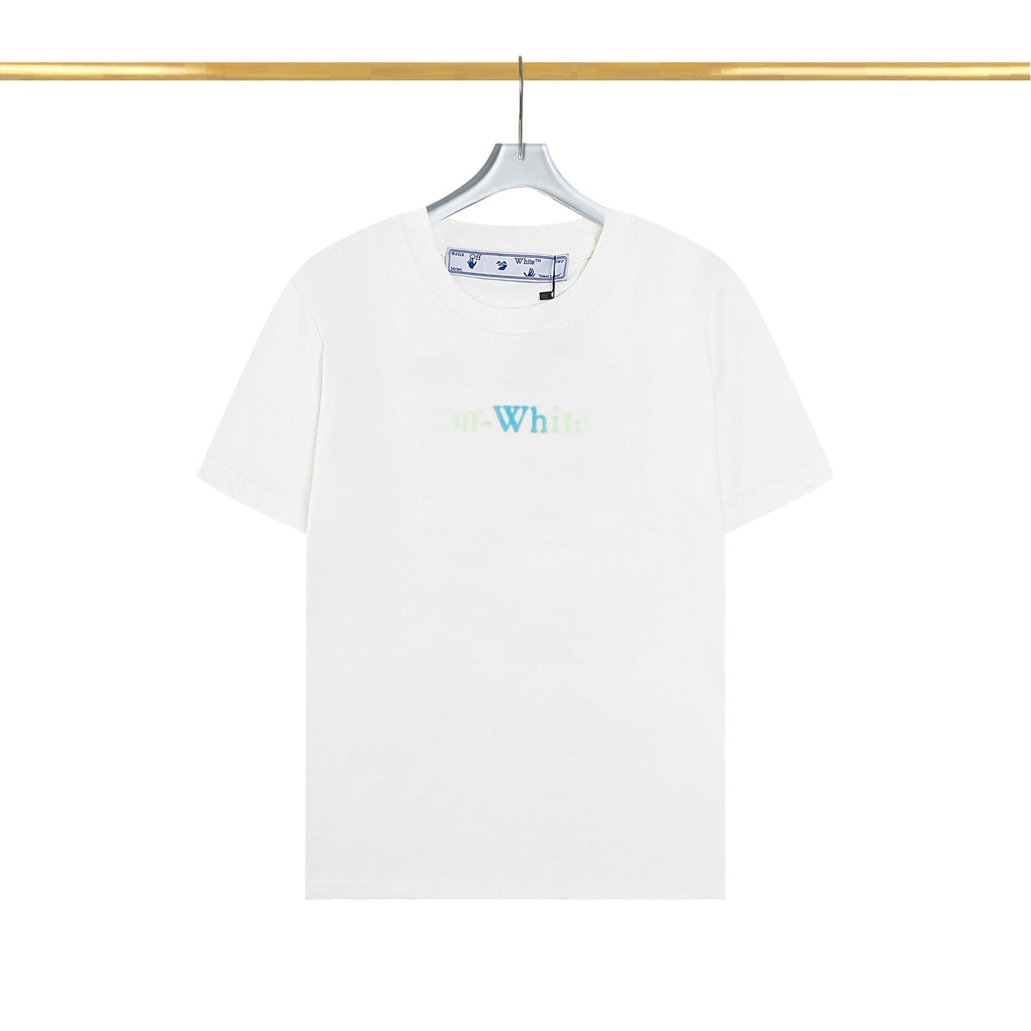 Off White T Shirts OW Color Matching Arrow Pattern Crew Neck Pullover Short Sleeves