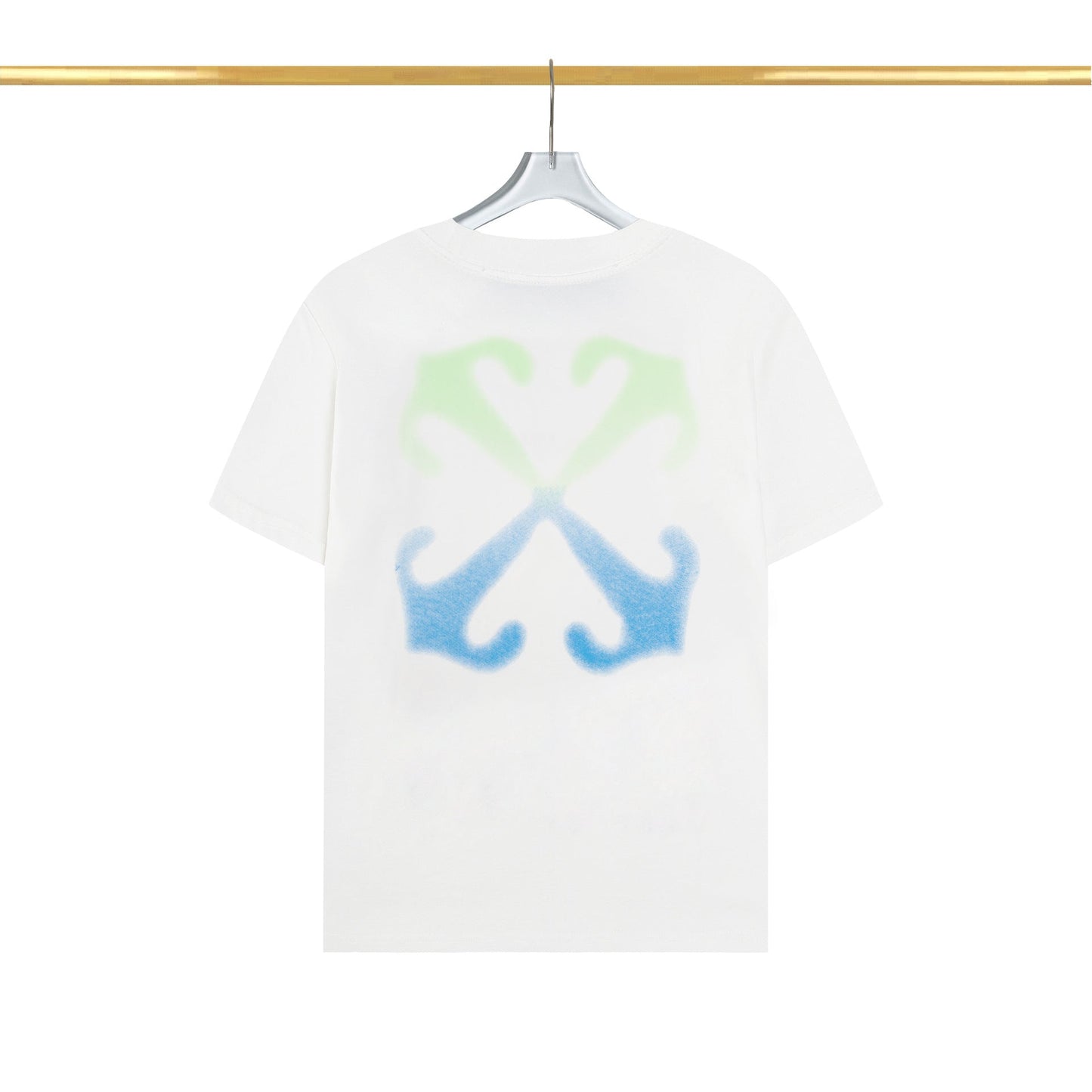 Off White T Shirts OW Color Matching Arrow Pattern Crew Neck Pullover Short Sleeves