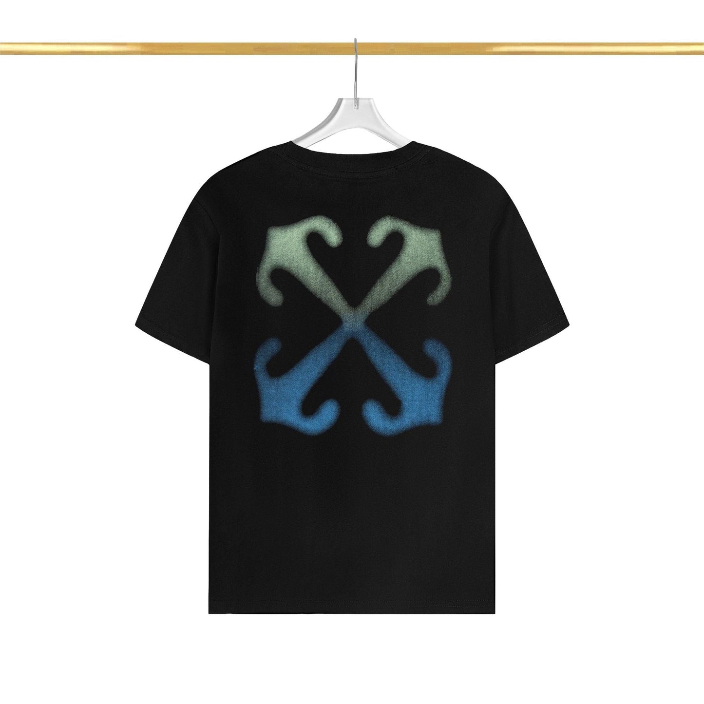 Off White T Shirts OW Color Matching Arrow Pattern Crew Neck Pullover Short Sleeves