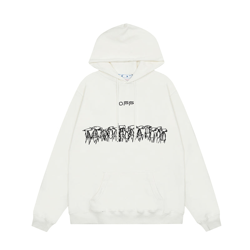 OFF WHITE Hoodie Trendy Street Style Personalized Cotton