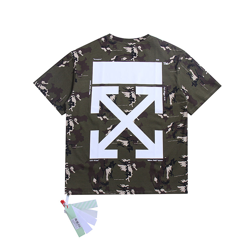 Off White T Shirts Tie-Dye Process Loose Men'S And Women'S Same Style Pure Cotton Short Sleeves