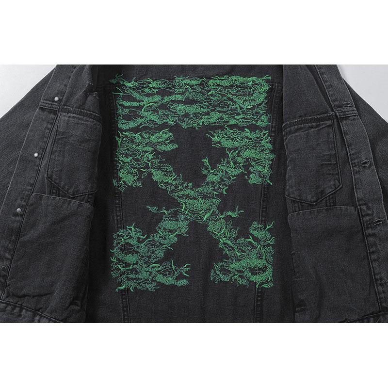 Off White Denim Jacket Plus Size Casual Owt