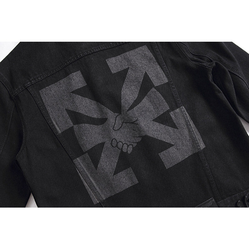 Off White Coats Spring And Autumn Denim Jacket Ow Men'S And Women'S Casual Jacket