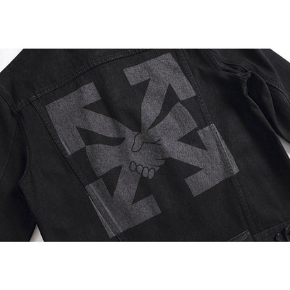 Off White Coats Spring And Autumn Denim Jacket Ow Men'S And Women'S Casual Jacket