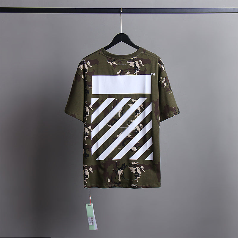 Off White T Shirts Tie-Dye Process Loose Men'S And Women'S Same Style Pure Cotton Short Sleeves