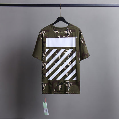 Off White T Shirts Tie-Dye Process Loose Men'S And Women'S Same Style Pure Cotton Short Sleeves