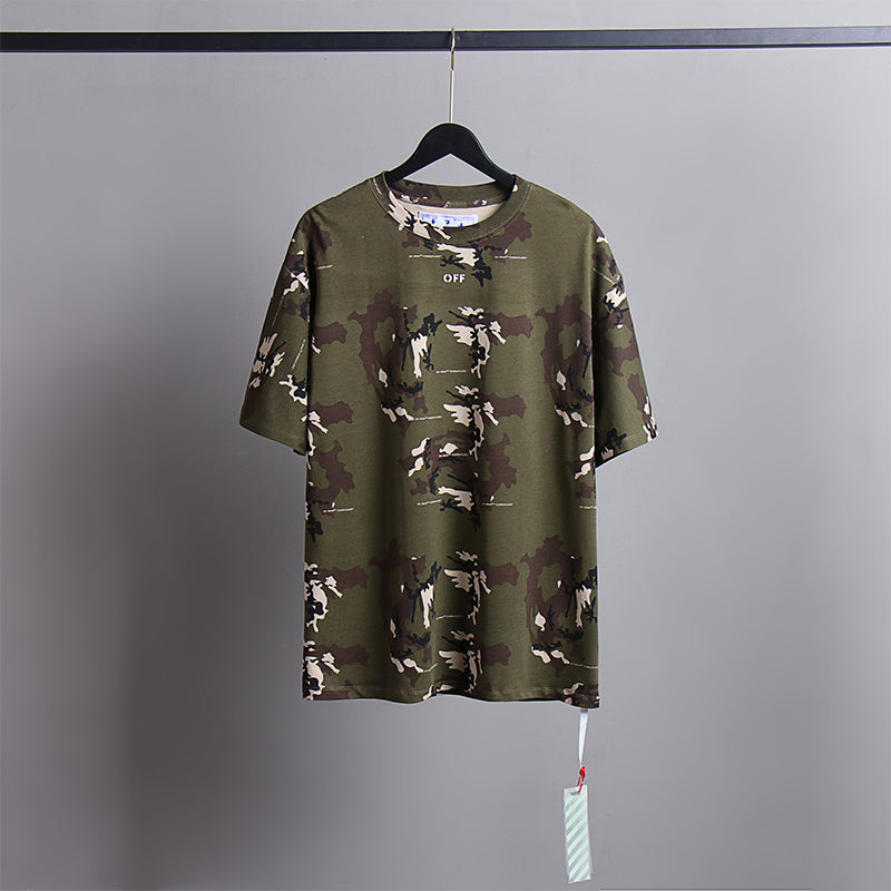 Off White T Shirts Tie-Dye Process Loose Men'S And Women'S Same Style Pure Cotton Short Sleeves