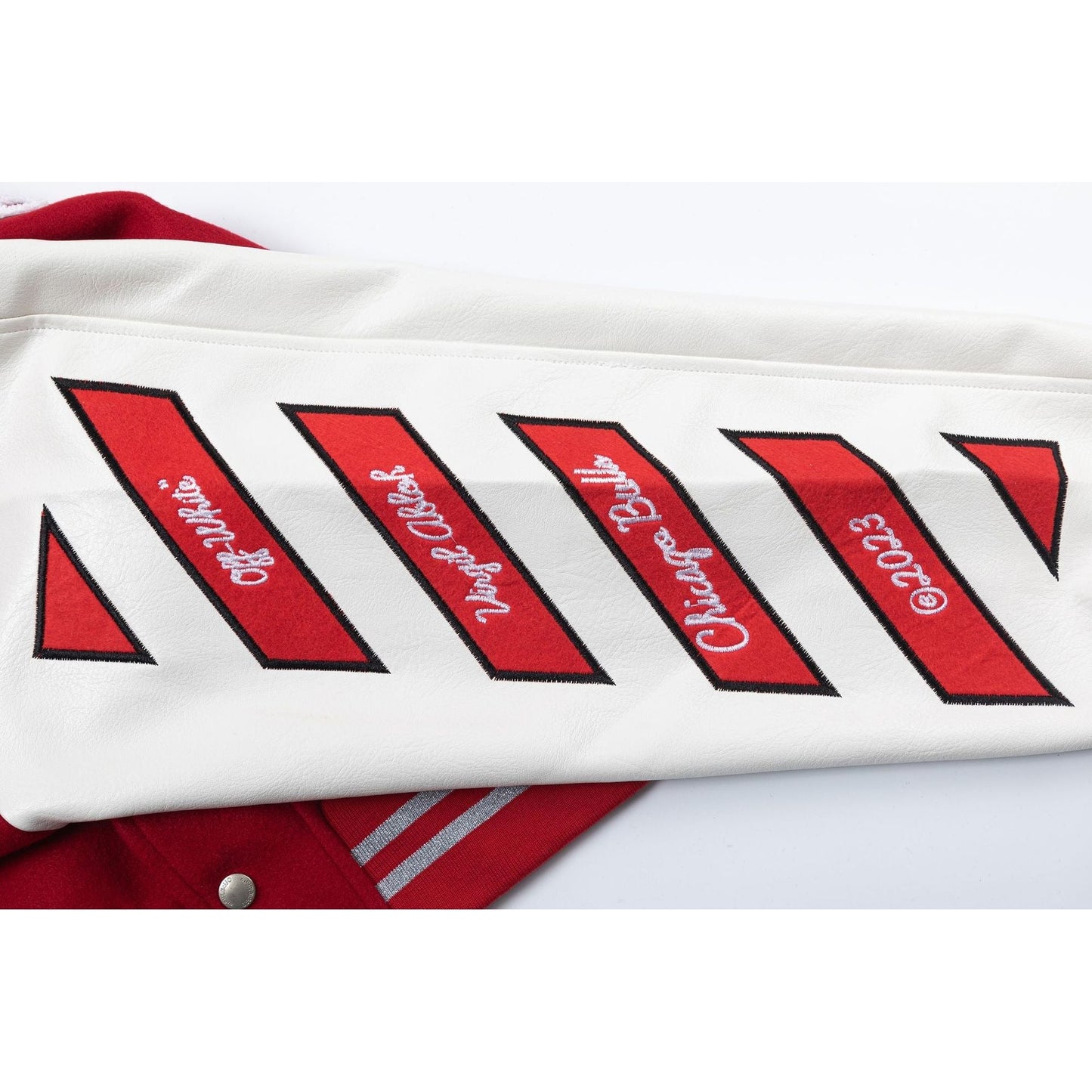 Off White Jacket Qiuxin OW Joint NBA Team Series Baseball Jacket