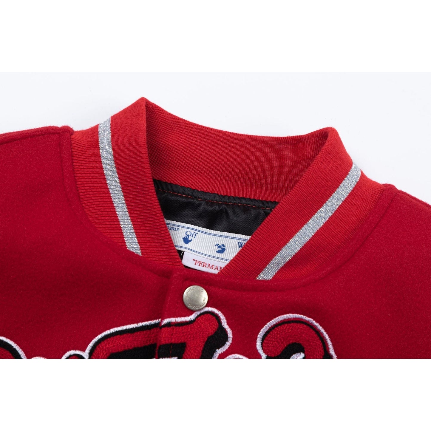 Off White Jacket Qiuxin OW Joint NBA Team Series Baseball Jacket