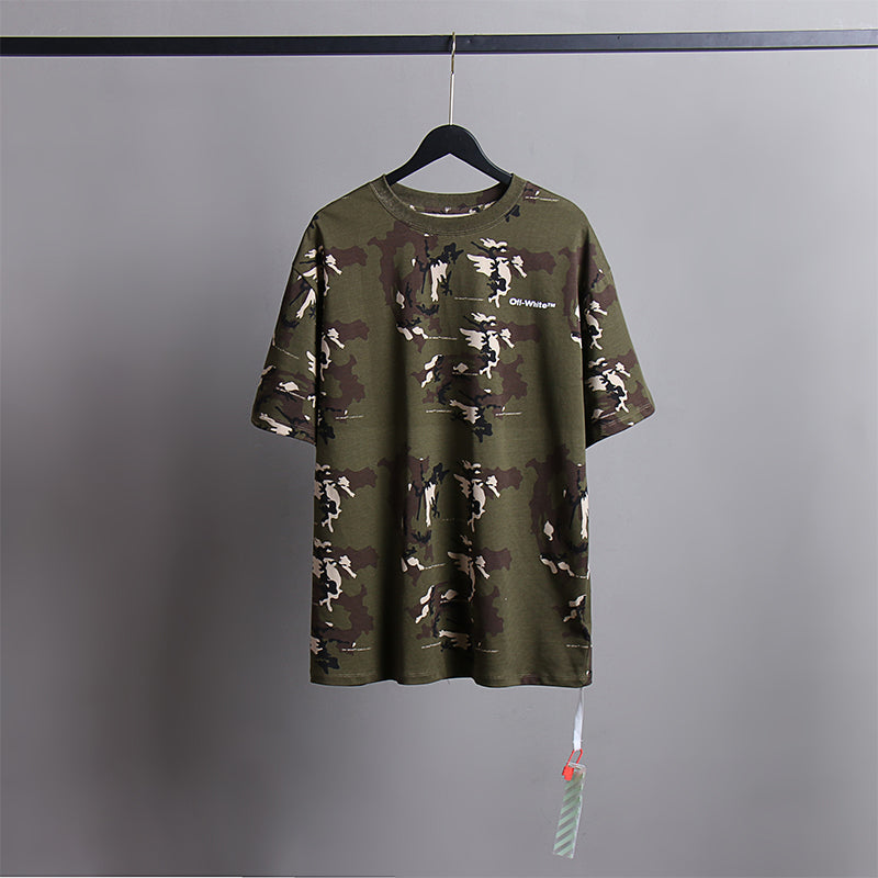 Off White T Shirts Tie-Dye Process Loose Men'S And Women'S Same Style Pure Cotton Short Sleeves