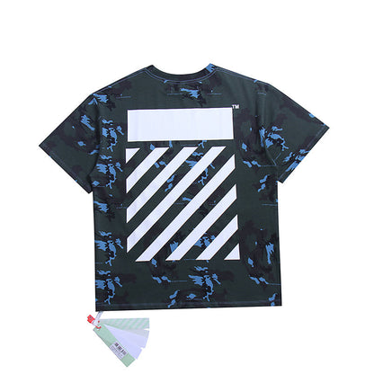 Off White T Shirts Tie-Dye Process Loose Men'S And Women'S Same Style Pure Cotton Short Sleeves