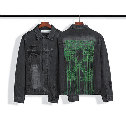 Off White Denim Jacket Plus Size Casual Owt