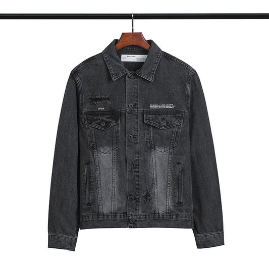 Off White Denim Jacket Plus Size Casual Owt