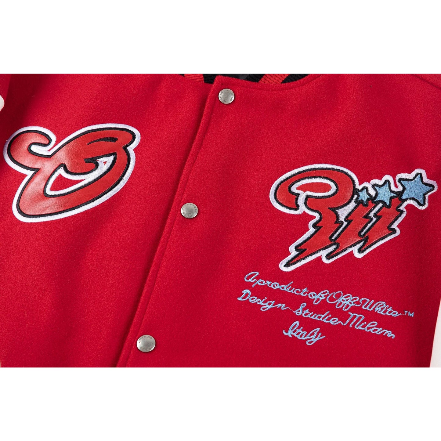 Off White Jacket Spring and Autumn OW Cartoon Scorpion Pattern Baseball Jacket Jacket