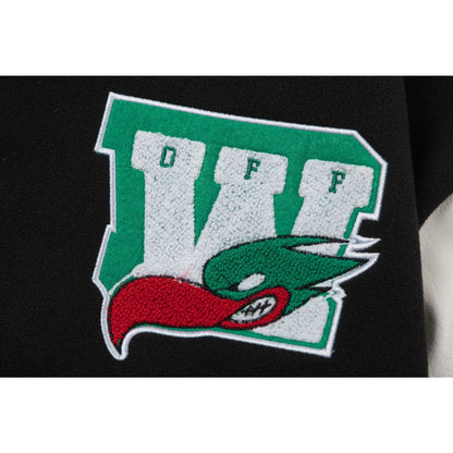 Off White Jacket Spring and Autumn OW Cartoon Bird Pattern Baseball Jacket Jacket