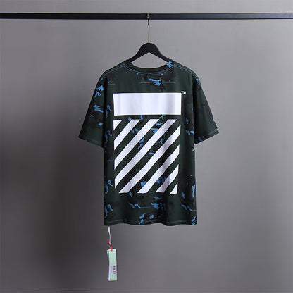 Off White T Shirts Tie-Dye Process Loose Men'S And Women'S Same Style Pure Cotton Short Sleeves
