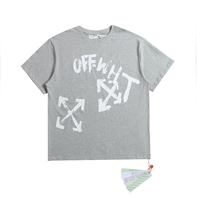 Off White T Shirts Tie-Dye Process Loose Men'S And Women'S Same Style Pure Cotton Short Sleeves