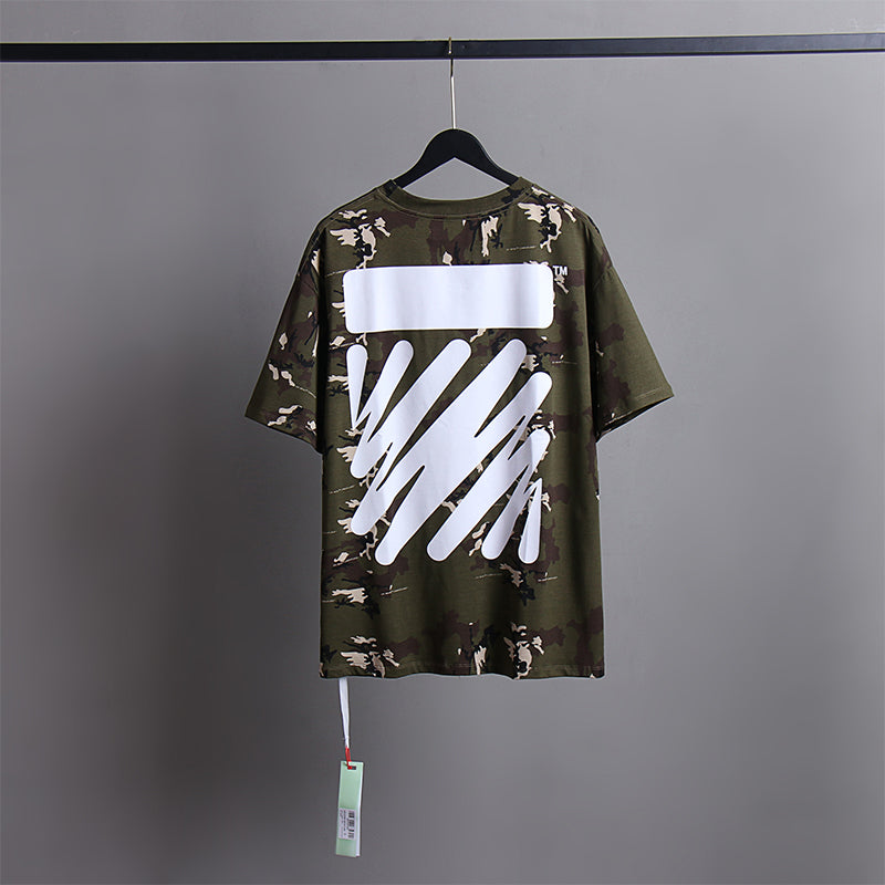 Off White T Shirts Tie-Dye Process Loose Men'S And Women'S Same Style Pure Cotton Short Sleeves