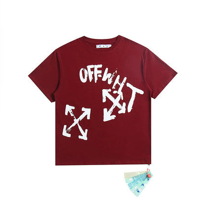 Off White T Shirts Tie-Dye Process Loose Men'S And Women'S Same Style Pure Cotton Short Sleeves