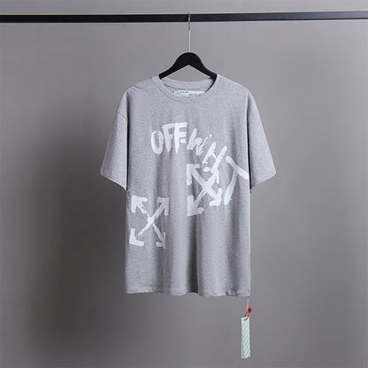 Off White T Shirts Tie-Dye Process Loose Men'S And Women'S Same Style Pure Cotton Short Sleeves