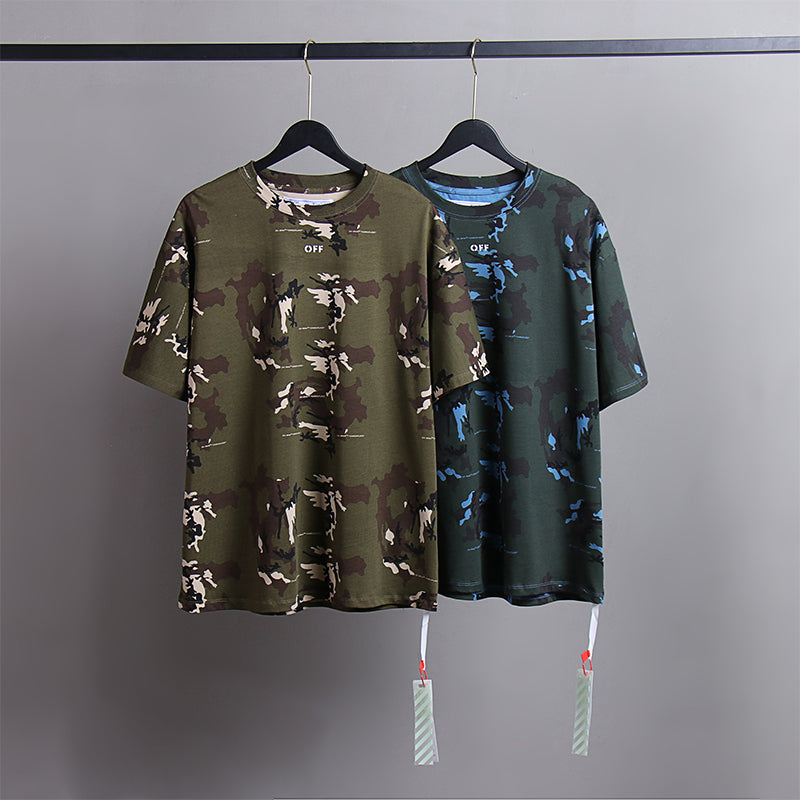 Off White T Shirts Tie-Dye Process Loose Men'S And Women'S Same Style Pure Cotton Short Sleeves