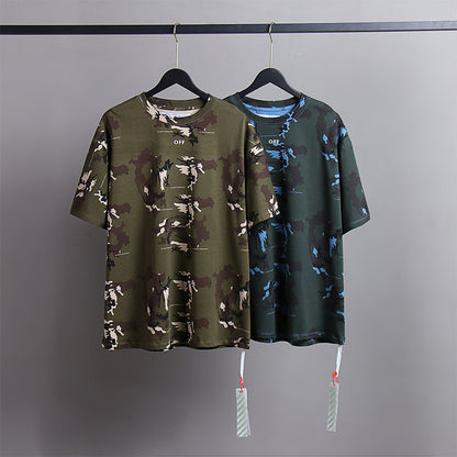 Off White T Shirts Tie-Dye Process Loose Men'S And Women'S Same Style Pure Cotton Short Sleeves