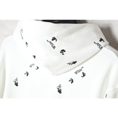 off White Hoodie Autumn and Winter Printed Hoodie Sweater Loose Men's and Women's Coat