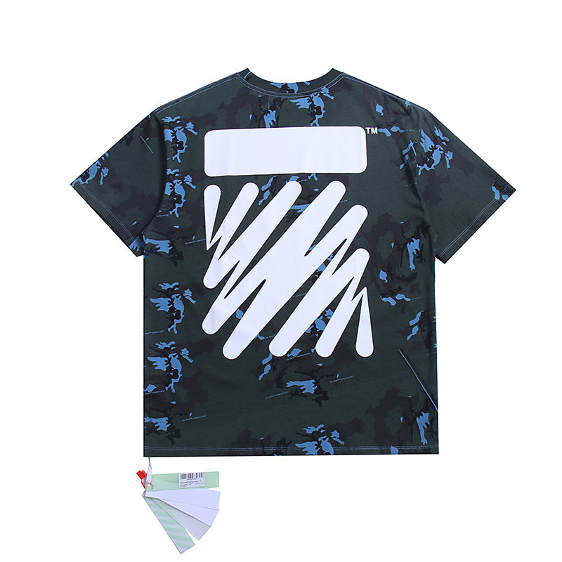 Off White T Shirts Tie-Dye Process Loose Men'S And Women'S Same Style Pure Cotton Short Sleeves