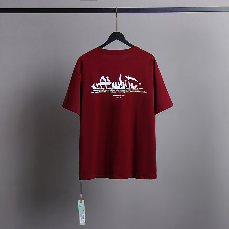 Off White T Shirts Tie-Dye Process Loose Men'S And Women'S Same Style Pure Cotton Short Sleeves
