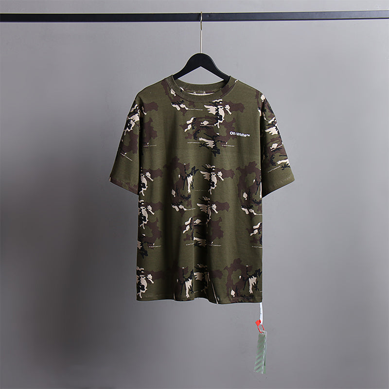 Off White T Shirts Tie-Dye Process Loose Men'S And Women'S Same Style Pure Cotton Short Sleeves