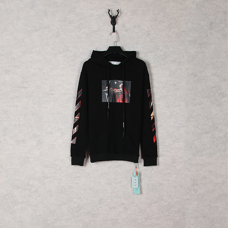 off White Hoodie Printed Men's Women's Pullover Ow Casual Loose Coat