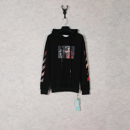 off White Hoodie Printed Men's Women's Pullover Ow Casual Loose Coat