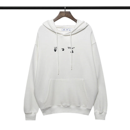 off White Hoodie Autumn and Winter Printed Hooded Long Sleeve Sweater Loose Bottoming Shirt