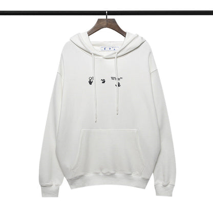 off White Hoodie Autumn and Winter Printed Long-Sleeved Hooded Terry Sweater