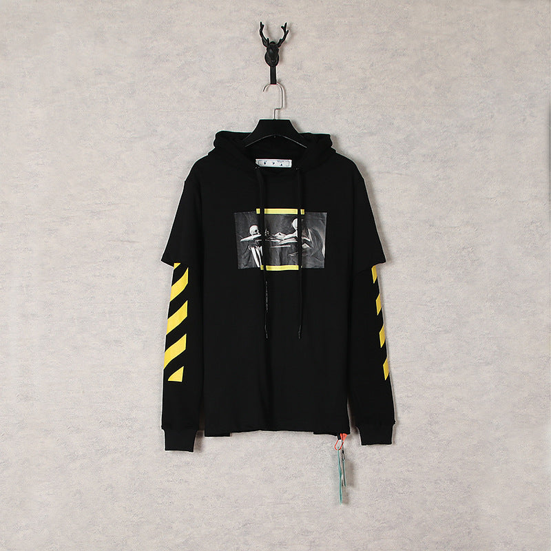 off White Hoodie Autumn Printed Loose Hooded Sweater Jacket