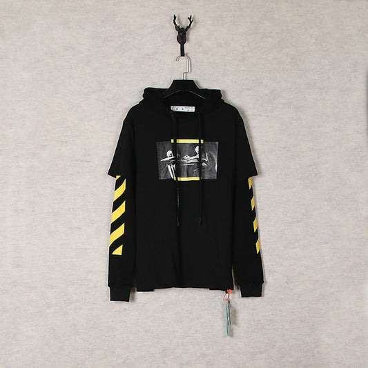 off White Hoodie Autumn Printed Loose Hooded Sweater Jacket