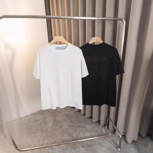 Off White T Shirts OW Embroidery Letter Arrow Pattern Pullover Short Sleeves