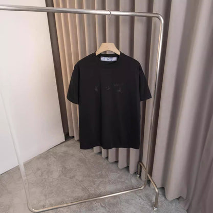 Off White T Shirts OW Embroidery Letter Arrow Pattern Pullover Short Sleeves