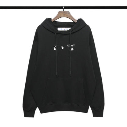 off White Hoodie Autumn and Winter Printed Hooded Long Sleeve Sweater Loose Bottoming Shirt