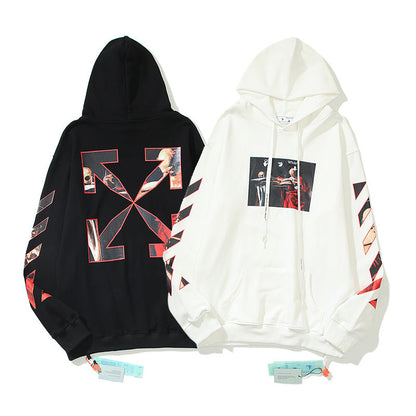 off White Hoodie Printed Men's Women's Pullover Ow Casual Loose Coat