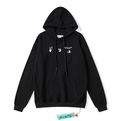 off White Hoodie Pullover Sweater Ow Men and Women Baggy Coat