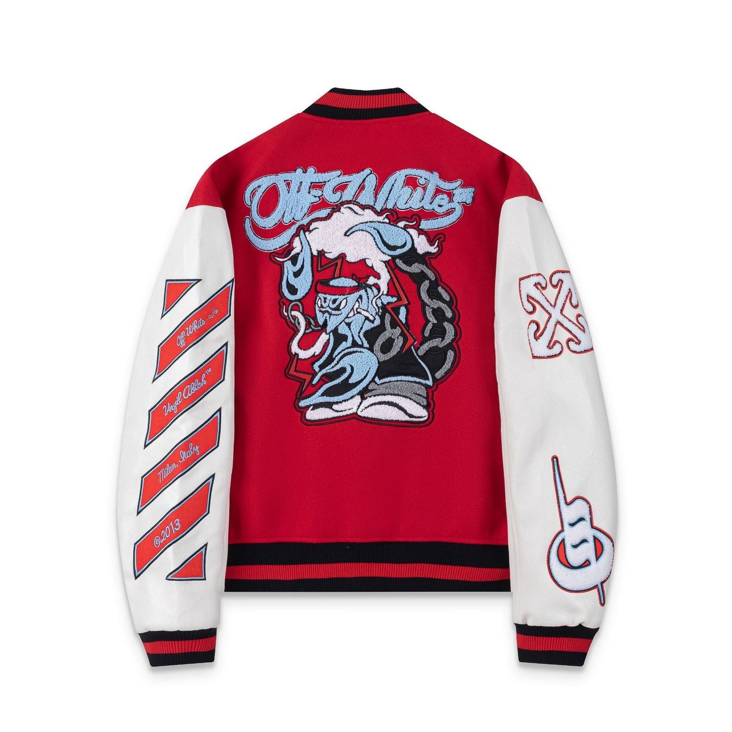 Off White Jacket Spring and Autumn OW Cartoon Scorpion Pattern Baseball Jacket Jacket