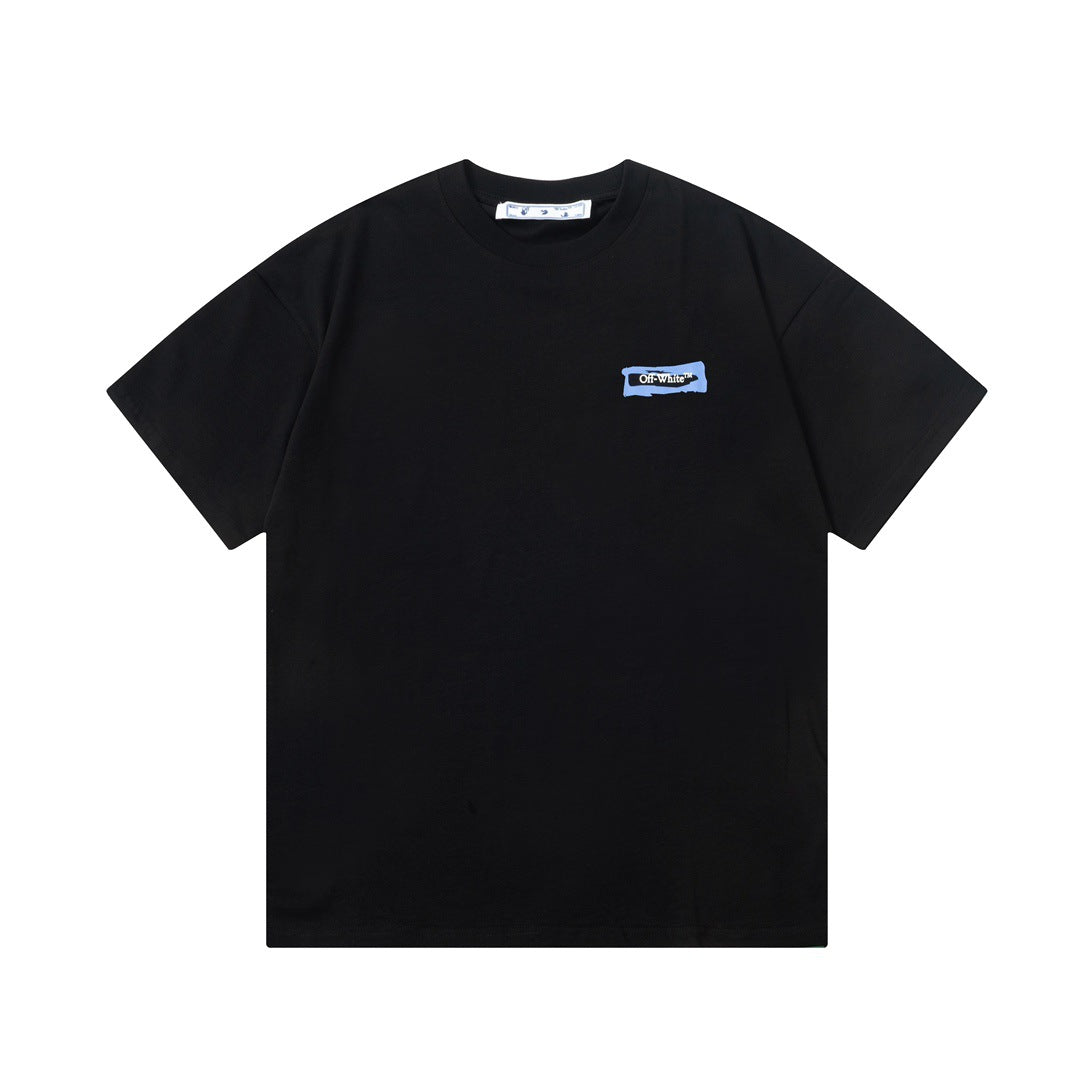 Off White T Shirts OW Graffiti Arrow Pattern Crew Neck Pullover Short Sleeves