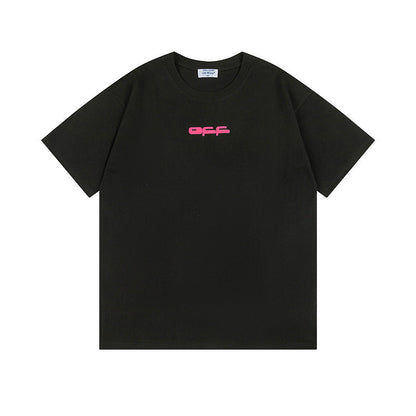 Off White T Shirts OW Dragon Bee Pattern Crew Neck Pullover Short Sleeve