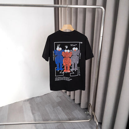 Off White T Shirts OW Joint Series Cartoon Pattern Crew Neck Pullover Short Sleeve
