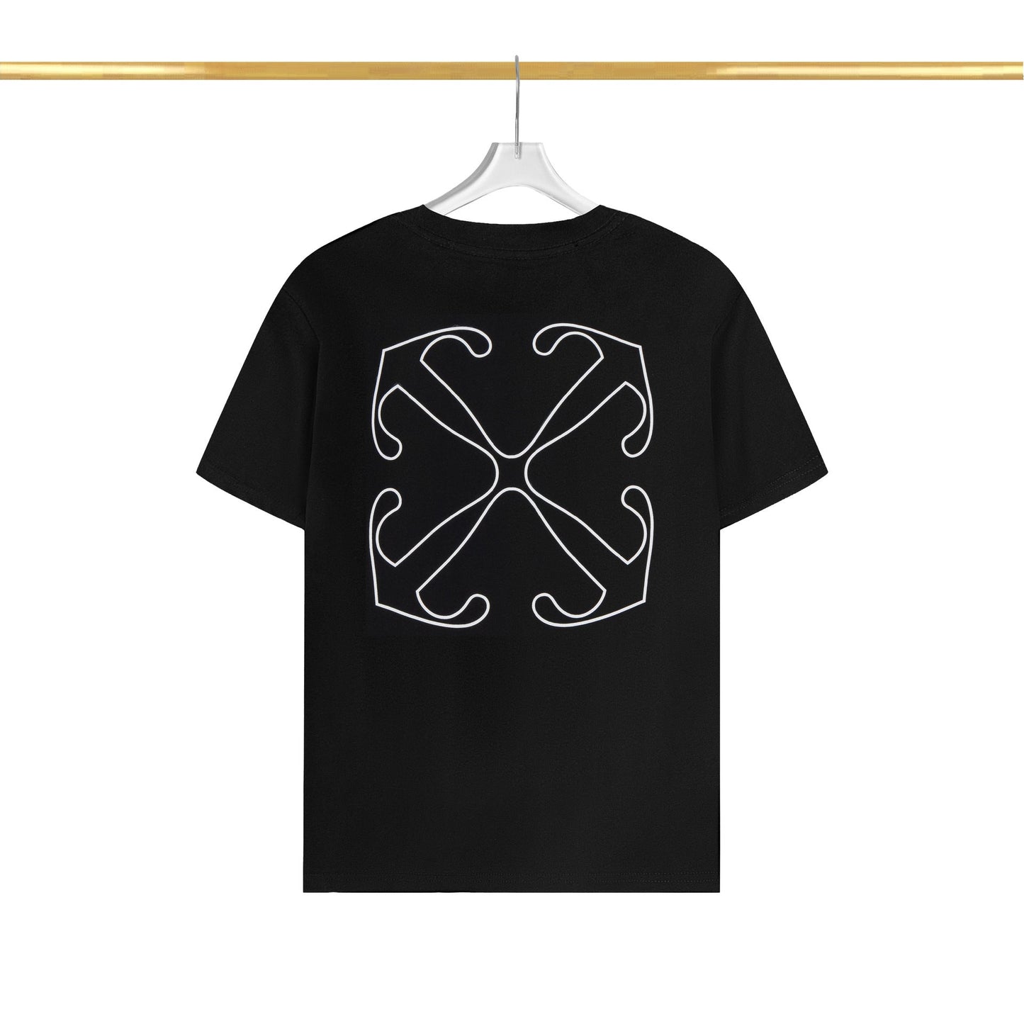 Off White T Shirts OW Mechanical Letter Pattern Crew Neck Pullover Short Sleeves