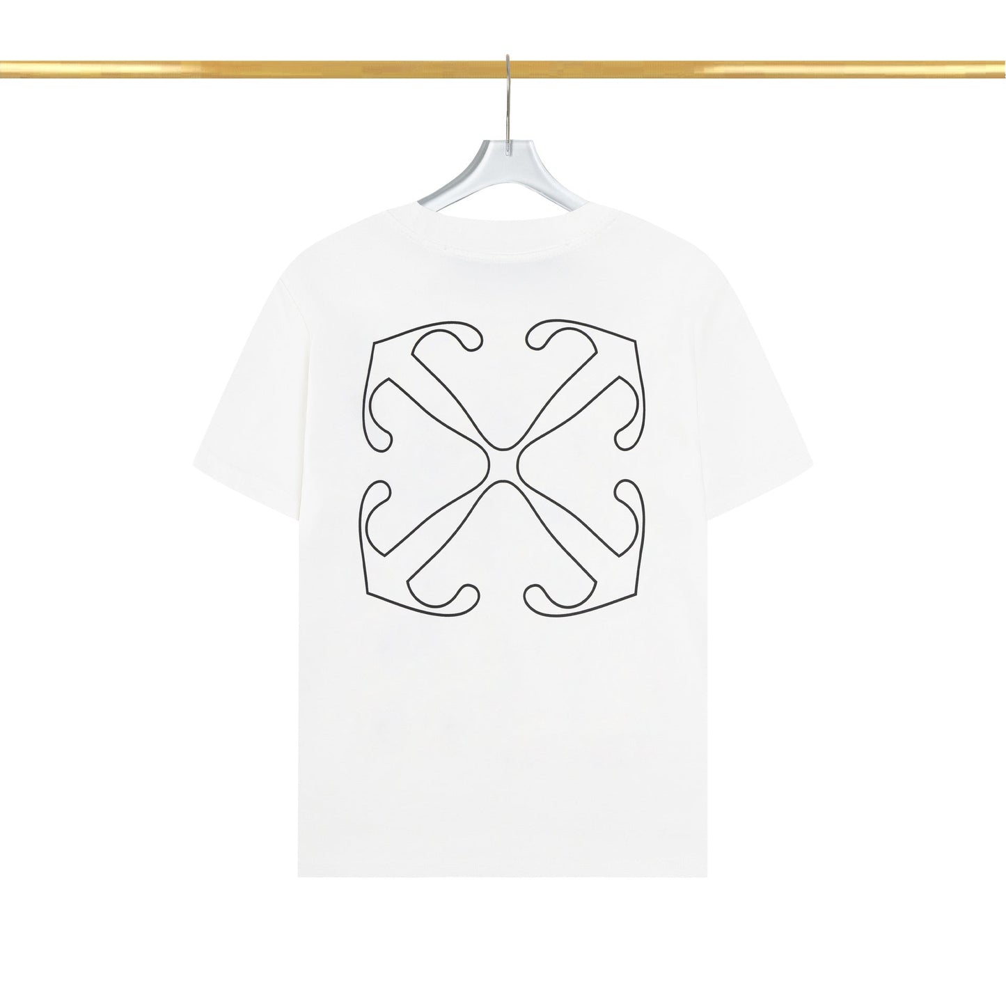 Off White T Shirts OW Mechanical Letter Pattern Crew Neck Pullover Short Sleeves