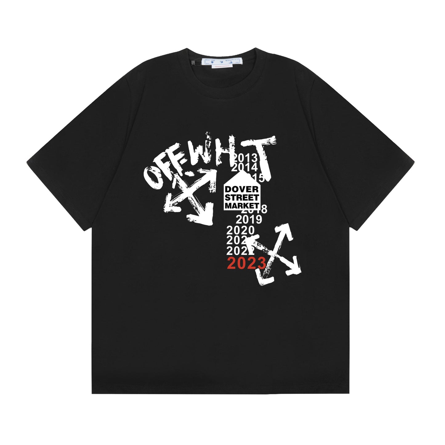 Off White T Shirts OW Square Letter Arrow Pattern Crew Neck Pullover Short Sleeves