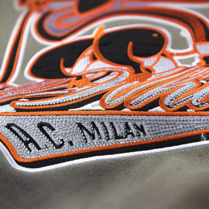 Off White Jacket Qiuxin OW Joint Heavy Industry Embroidery Hot Diamond Baseball Jacket