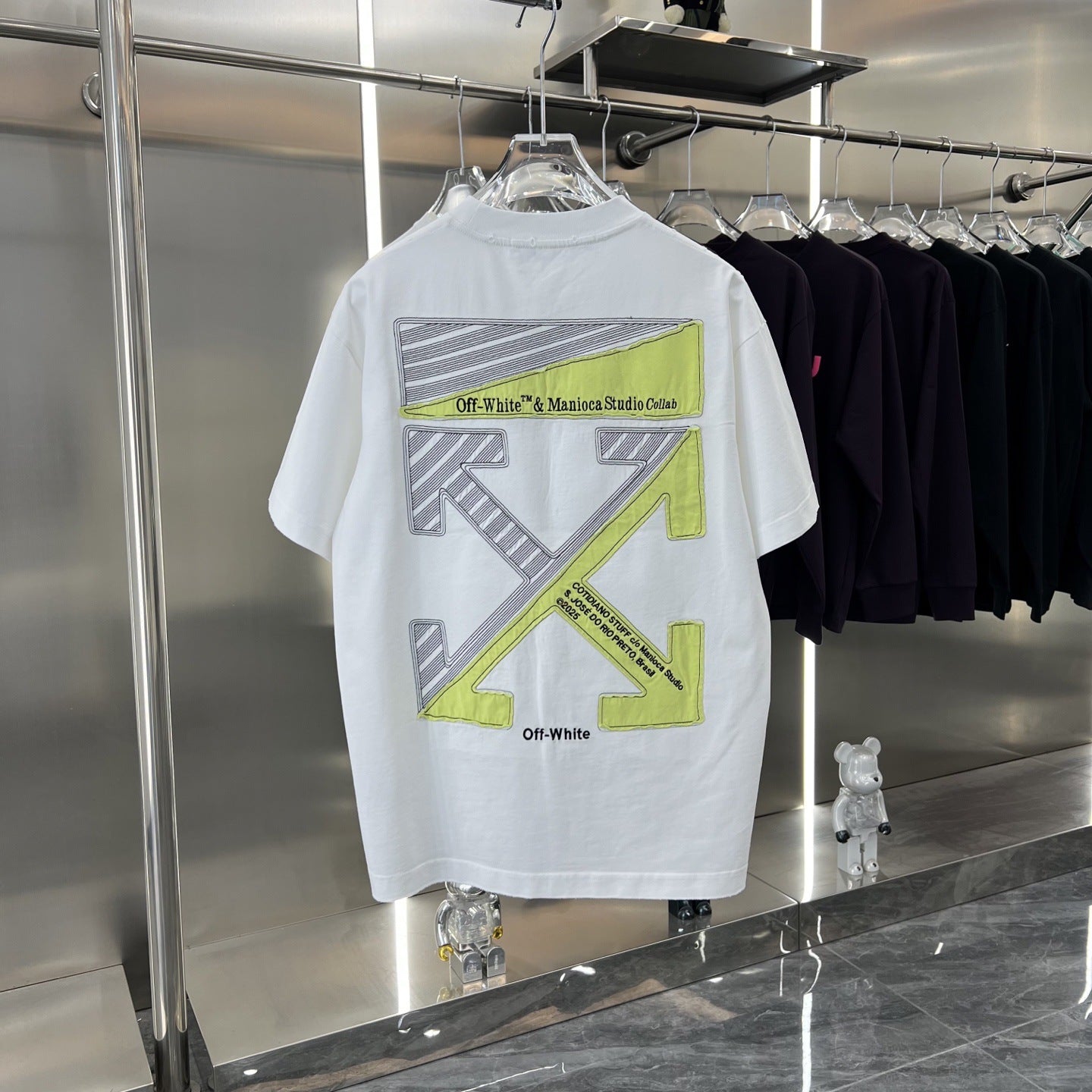 Off White T Shirts OW Patch Embroidery Arrow Crew Neck Pullover Short Sleeve